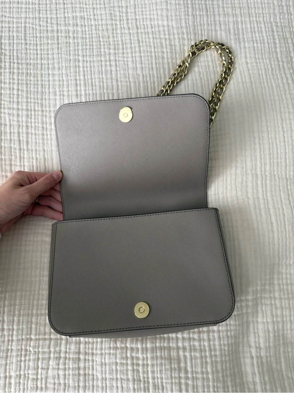 Tory Burch leather crossbody with gold chain